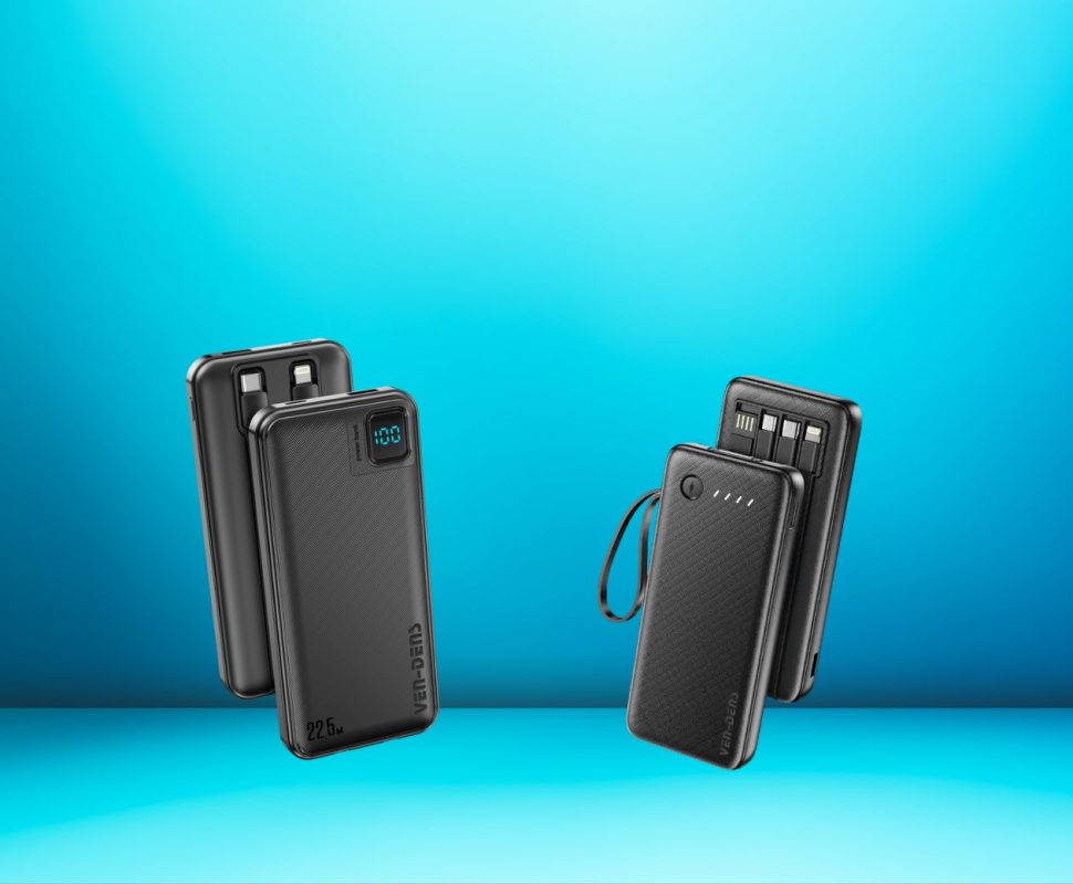 Ven Dens VD-PB048 – 22.5W Fast Charging Power Bank 20000mAh 2IN1 Built in Charging Cables